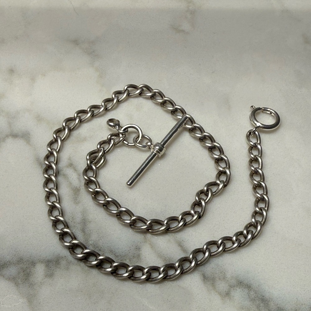 Antique Silver watch Chain necklace